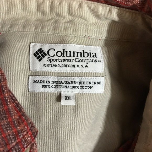 Columbia 2 tone red plaid long sleeve button down - Picture 4 of 4